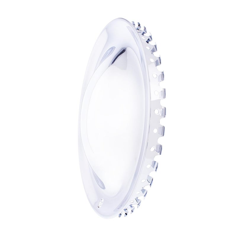 United Pacific BHC01-15 Triple Chrome 15â€ Steel Baby Moon Hub Caps, Mirror Finish, Smooth Plain Face, Domed Hub Caps, Chrome Wheel Covers - Set of 4 - Image 1